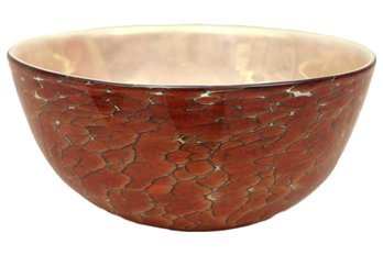 Michael Cohn Tortoise Shell Art Glass Bowl