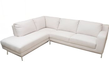 Microfiber Off White Sectional Stainless Frame