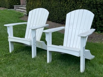 Set Of Two White Adirondack Chairs By Malibu