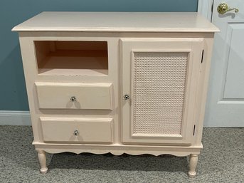 Newport Cottages Nightstand With Woven Cupboard Door Design