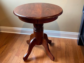 Mid-Century Wooden Carved Round Top Occasional Table