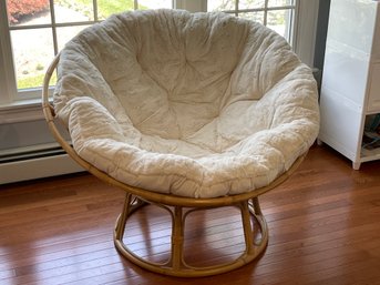 Rattan Papasan Chair With Cushion