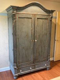 Shabby Chic Distressed French Painted Wooden Armoire