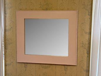 Art Deco-Style Rose-Colored Square Wall Mirror