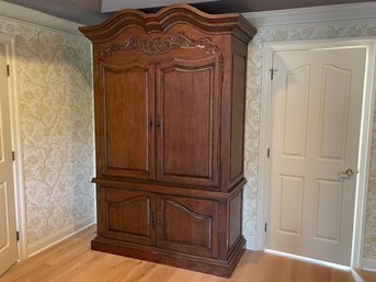 French Louis XV-Style Wooden Carved Buffet Deux Corps