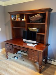 Ballard Designs Desk With Hutch And Five Drawers