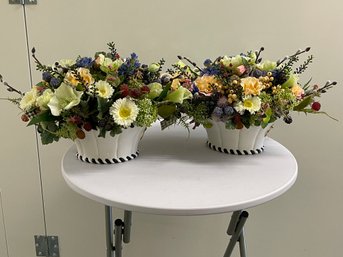 MacKenzie-Childs Faux Flower Arrangement Pair