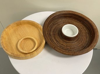 Two Round Serving Trays