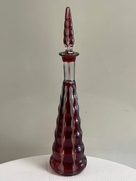 Ruby Red Cut Glass Decanter