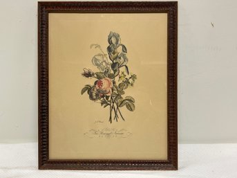 Iris Roses And Narcissus Framed Print