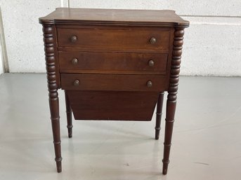 Mahogany Three Drawer Side Table