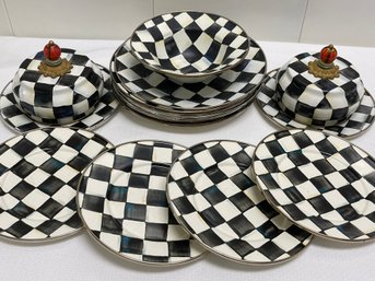 MacKenzie-Childs Courtly Check Enamel Dish Set