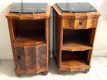 Art Deco Marble Top End Tables