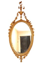 Adams Style Italian Oval Gilt Mirror