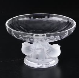 Lalique 'Nogent' Frosted And Clear Crystal Footed Bowl