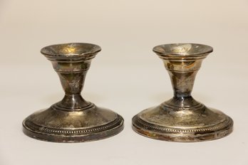 Sterling Weighted 3 Inch Tall Candlesticks