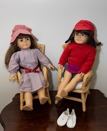 American Girl Dolls With Chairs And Accessories