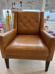 (RYE PICK UP) West Elm Brown Leather Armchair