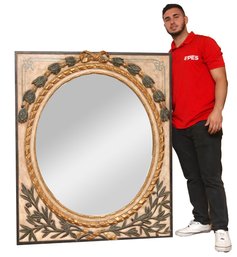 19th Century Charles Pollack French Country Large Carved Wall Mirror Paid $9500
