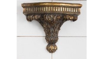 Vintage Carved Gilt Gold Ceramic Wall Sconce