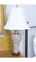 Chinese Rose Medallion Vase Turned Into Lamp
