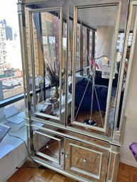 (BRONXVILLE NY PICK UP) Horchow Amelie Mirrored Wardrobe Armoire