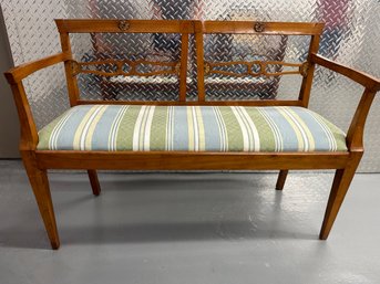 Mahogany Empire Style Upholstered Bench