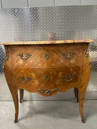 Antique French Ormolu Mount Marble Top Commode