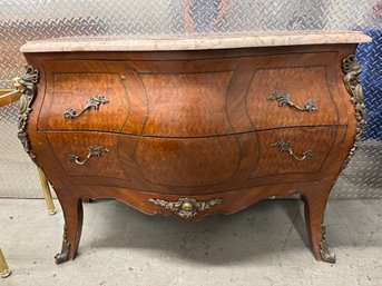 Louis XV Style Ormolu Mount Marble Top Commode