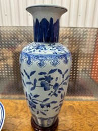 Blue And White Vase With Stand