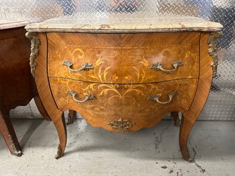 Antique French Ormolu Mount Marble Top Commode