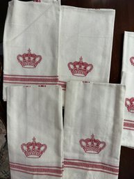 Set Of Four Dinner Napkins With Crowns