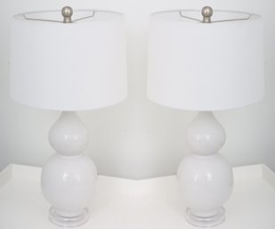 Pair Of Modern White Table Lamps