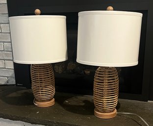Natural Rattan Bedside Table Lamps