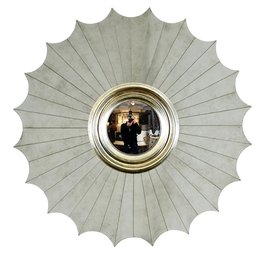 Sunburst Convex Mirror With Gilt Trim