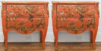 Maitland Smith Pair Of Chinoiserie Commodes Retail $4,000