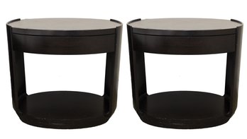 Oval Bedside Tables  By Mcguire- Paid $4000