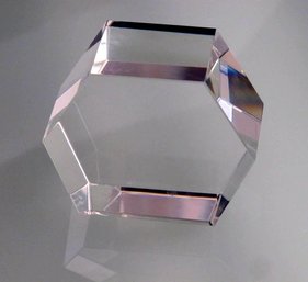 Tiffany Crystal Hexagon Paperweight
