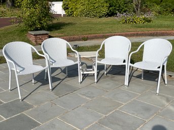 Resin Wicker Outdoor Bistro Chairs And 1 Table