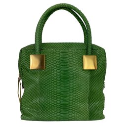 SANG A Green Python River Square Tote Bag Brand NEW
