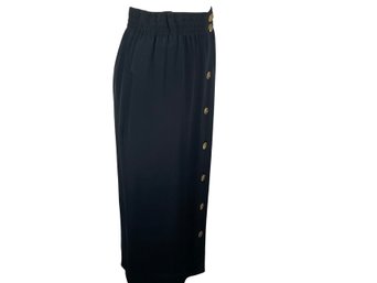 Vintage Anne Klein Button Down Long Silk Skirt - Size 8