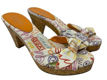 Coach Karen Poppy Pop Graffiti Heel Sandals Size 6