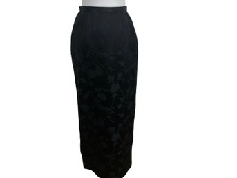 Jacquard Long Black Evening Skirt