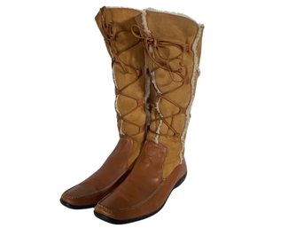 Attilio Giusti Leombruni Sheepskin  And Leather Boots - Size 38