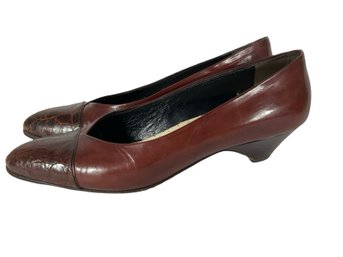 Lorenzo Banfi Brown Leather Heels - Size 37.5