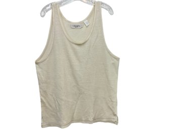 Calvin Klein Cream Linen Knit Tank Top Size L