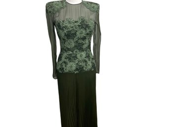 John Anthony Elegant Green Lace Jacket And Gown