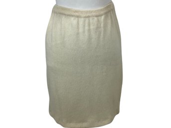 Hanae Mori Ivory Knit Skirt