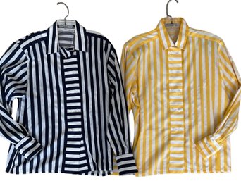 Jaeger London Striped Shirts - Navy/White And Yellow/White