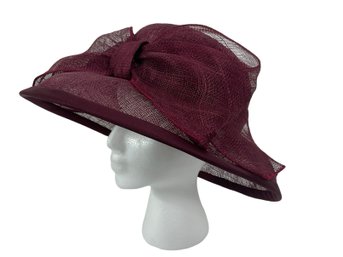 Suzanne New York Couture Millinery Burgundy Hat